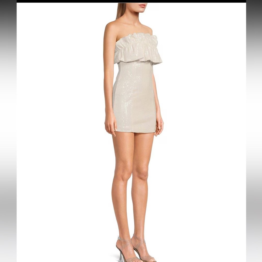 Allison + Kelly NWT white sequin dress. Sz S HOCO Sorority Formal